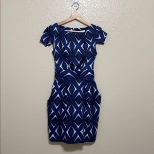 NWT LULUS Patterned blue dress US Size 6